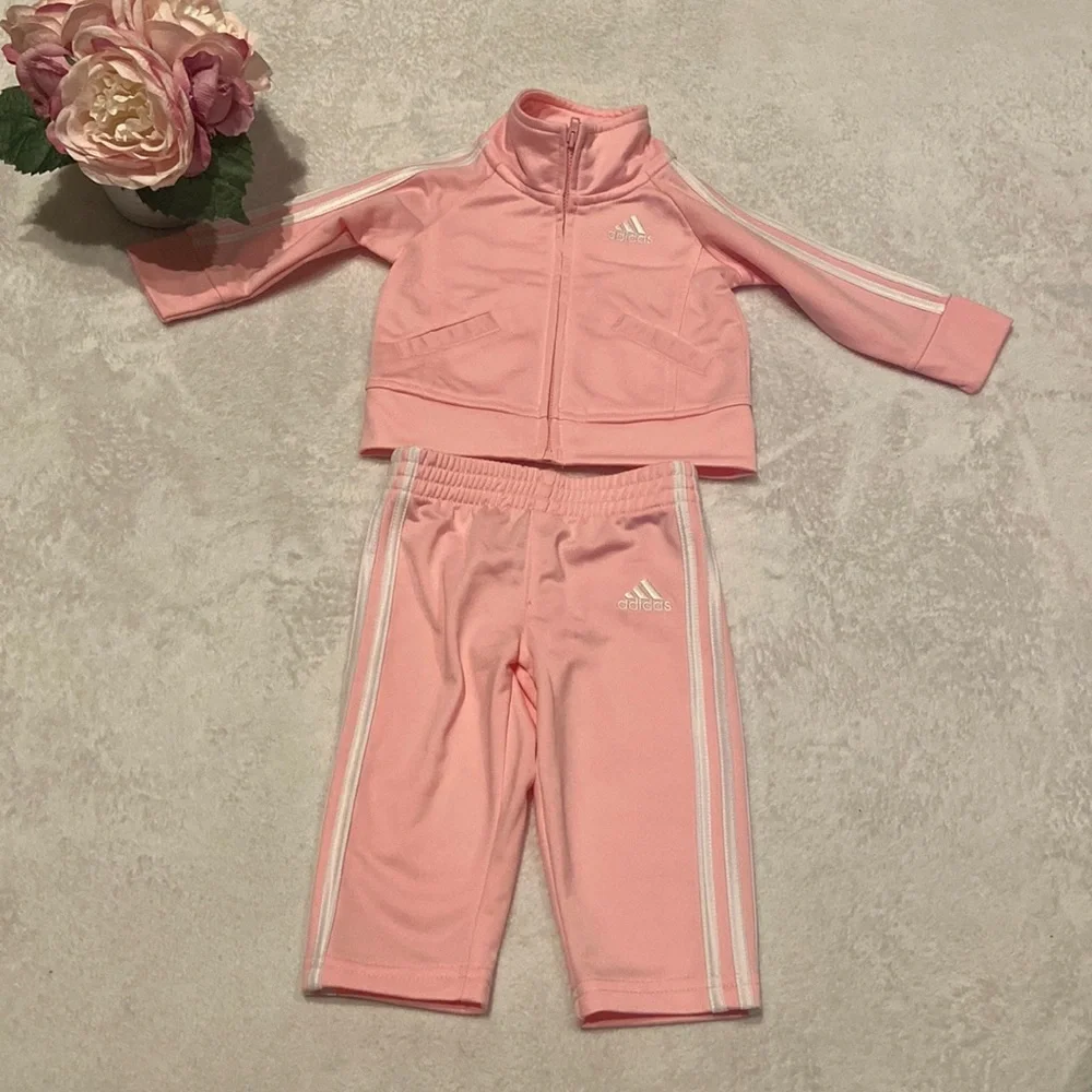 CUTE Pink ADIDAS Size 6M Two Piece Set - Picture 1 of 9